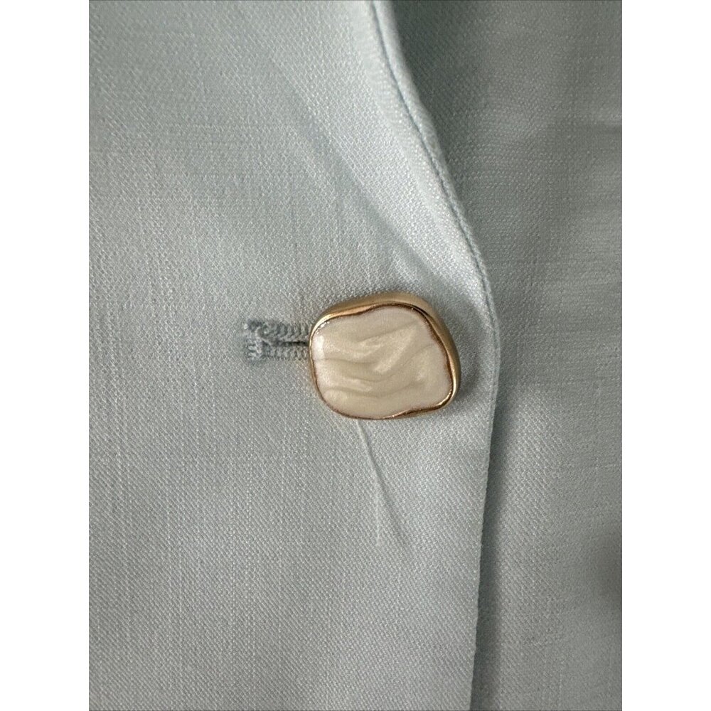 HOUSE OF HARLOW Ice Blue Double Breasted Blazer W/Beautiful Button Detail Sz M - Picture 4 of 5